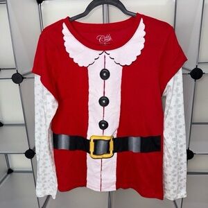 Cold Crush Holiday Christmas Santa Graphic Long Sleeve T-Shirt Size XL New